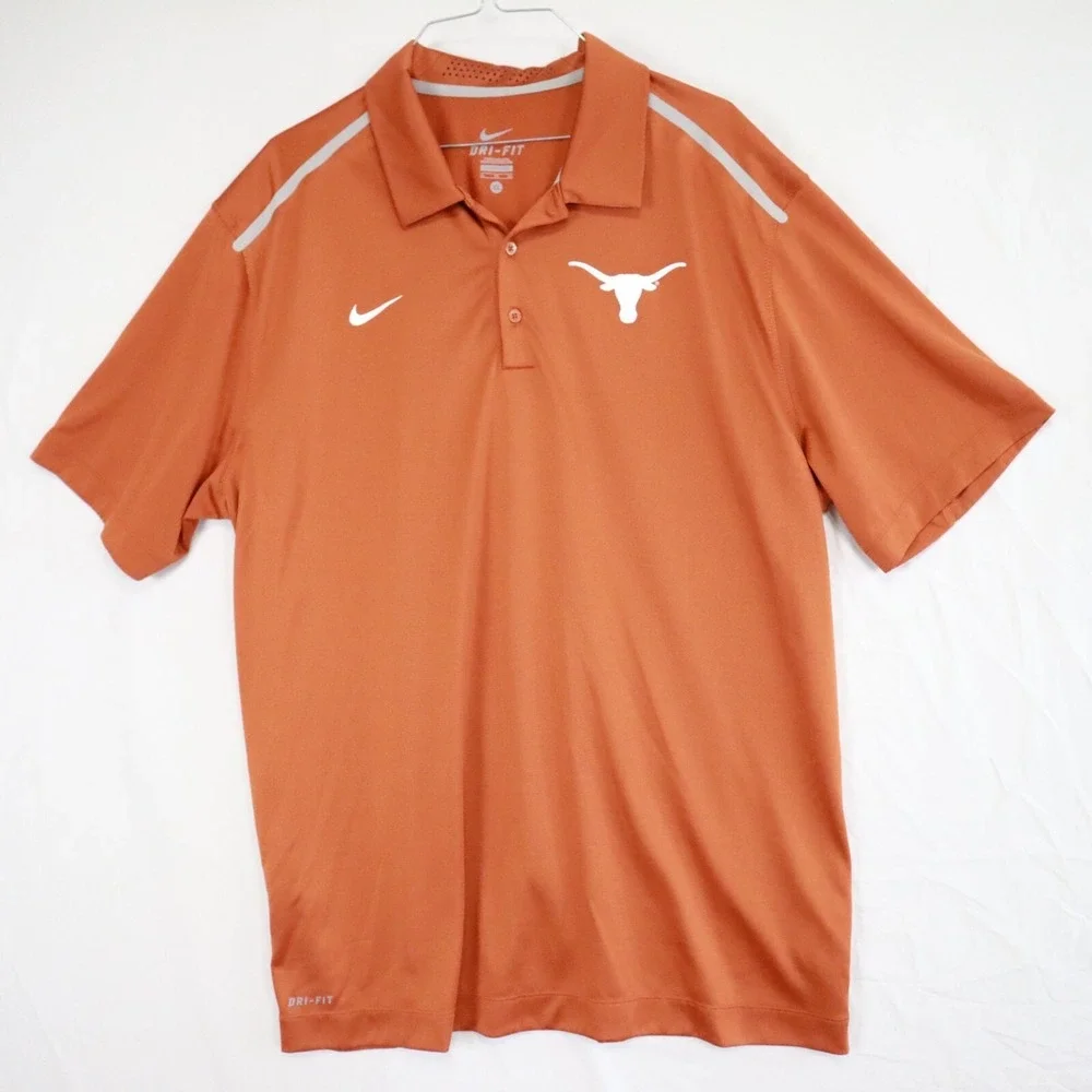 Texas Longhorns Polo Shirt Mens‎ XL Nike Dri-Fit Performance Golf Short Sleeve